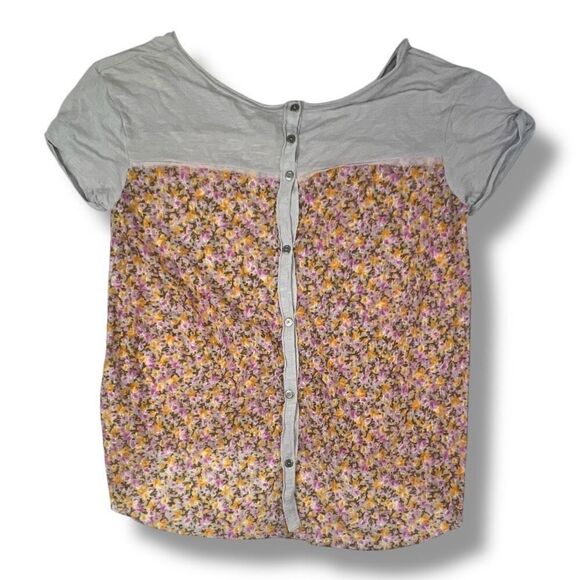 Free People Sheer Lace Floral Oversize Top Size Small - Picture 5 of 6